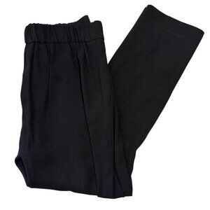 Aritzia Babaton Pants Women Black High Waist Tapered Sz 6 Elastic Waist Pleated